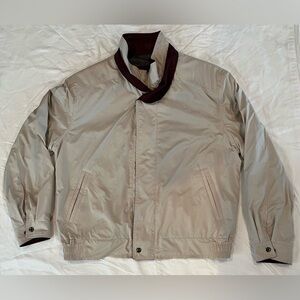 Remy Tan Maroon Classic Double Collar Bomber Jacket